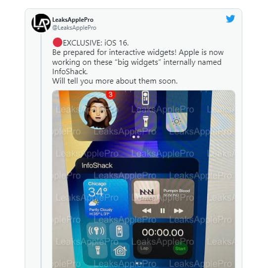 Theo LeaksApplePro, thay đổi lớn trong widgetmà Apple đang thực hiện có tên nội bộ là “InfoShack”