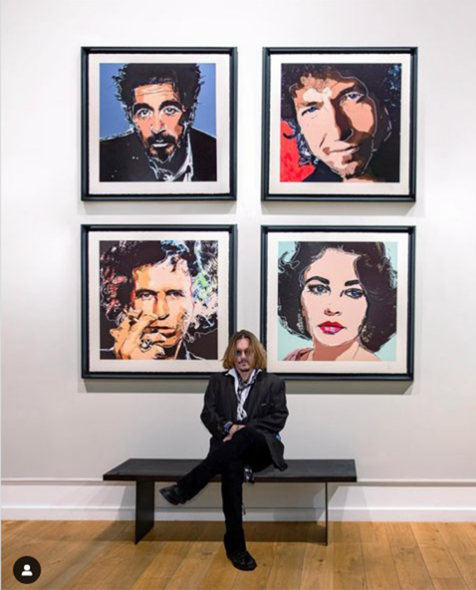 Johnny Depp bán các tác phẩm nghệ thuật được 3 triệu bảng chỉ trong vài giờ - Ảnh: Instagram nhân vật