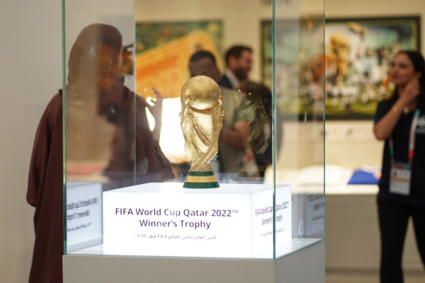 Chiếc cúp FIFA World Cup được trưng bày tại Bảo tàng FIFA. 